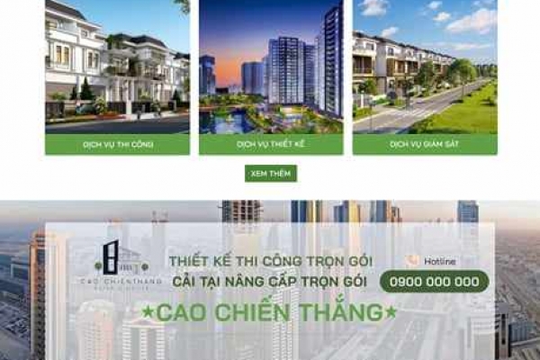 Giao diện website xây dựng 