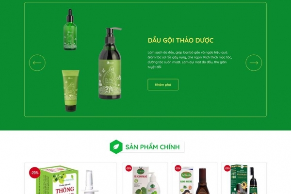 THIẾT KẾ WEBSITE TINH DẦU mỹ phẩm 1