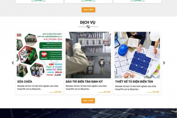 Giao diện web thiết bị điện 