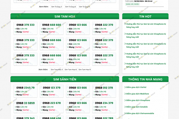 Thiết kế web sim số đẹp  