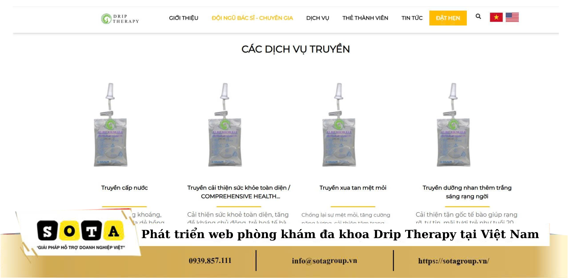 Website phong khám do SOTA Group thiết kế và phát triển