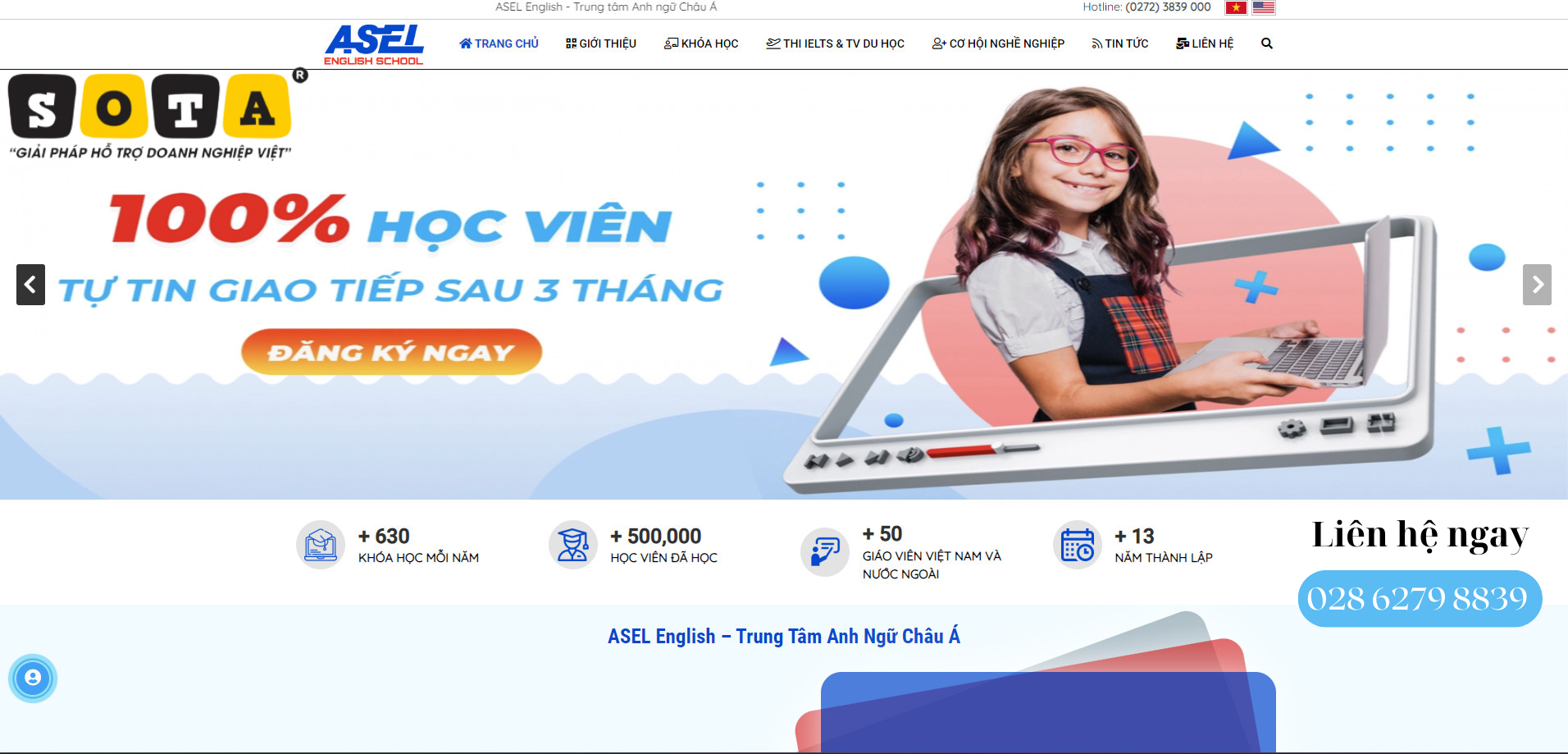 THIẾT KẾ WEB TRUNG TÂM ANH NGỮ