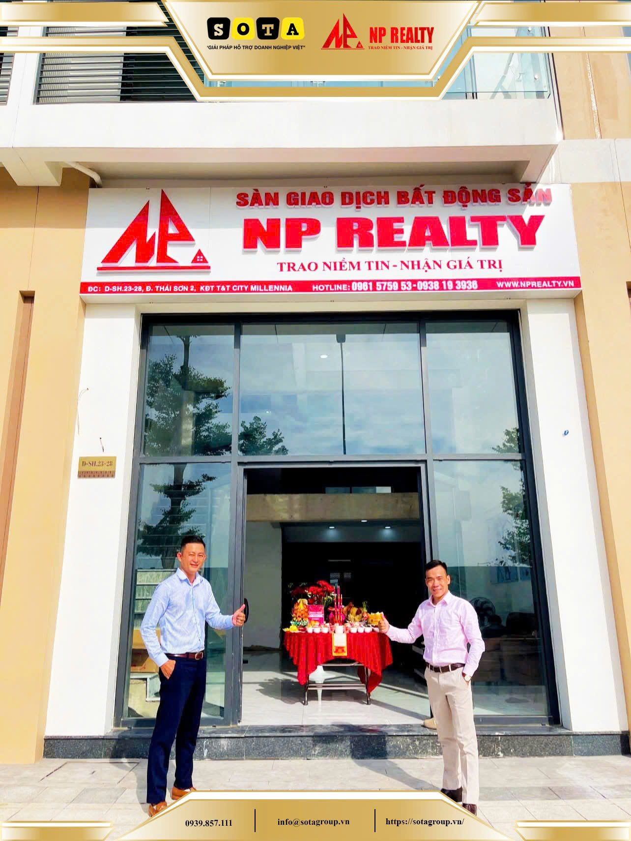 SOTA Group xin gửi lời chúc mừng chân thành đến NP Realty – đối tác chiến lược WEBSITE Toàn diện