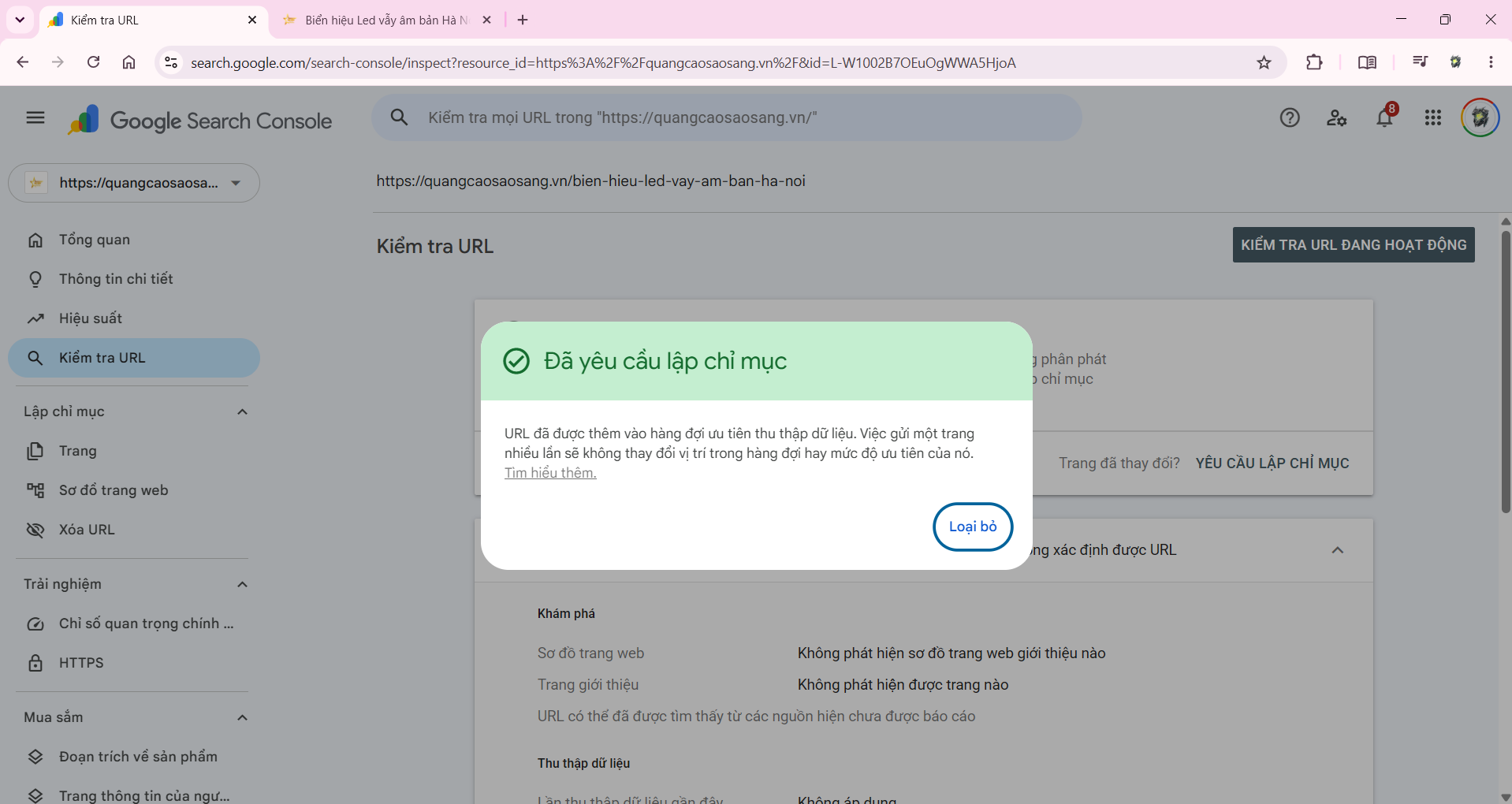 Khai báo URL bài viết mới để hiện thị lên tìm kiếm Google Khai báo URL bài viết mới để hiện thị lên tìm kiếm Google