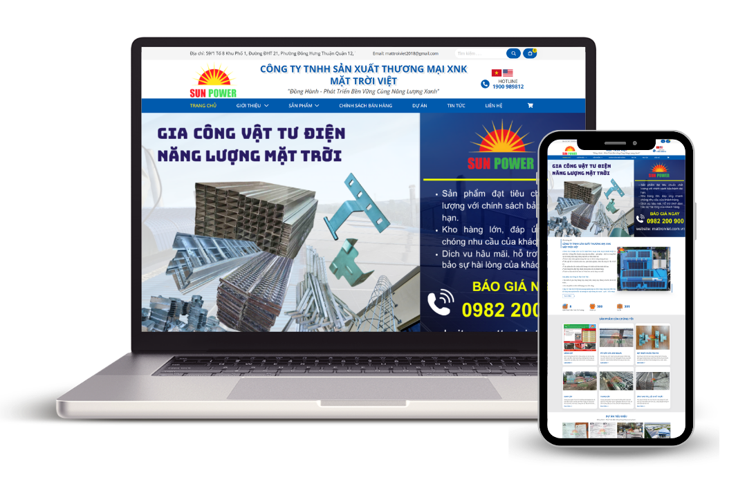 Thiết kế website điện mặt trời