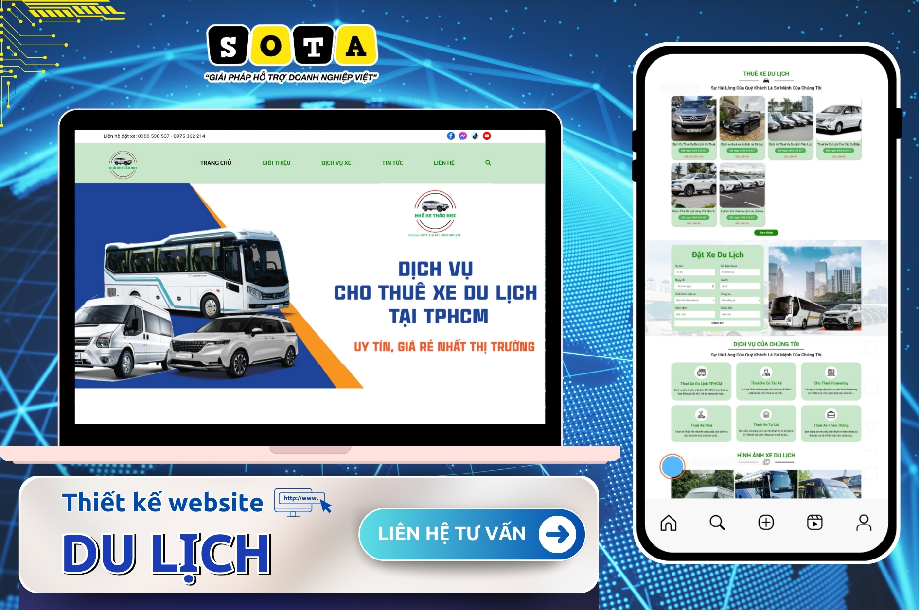 Dịch vụ thiết kế website du lịch