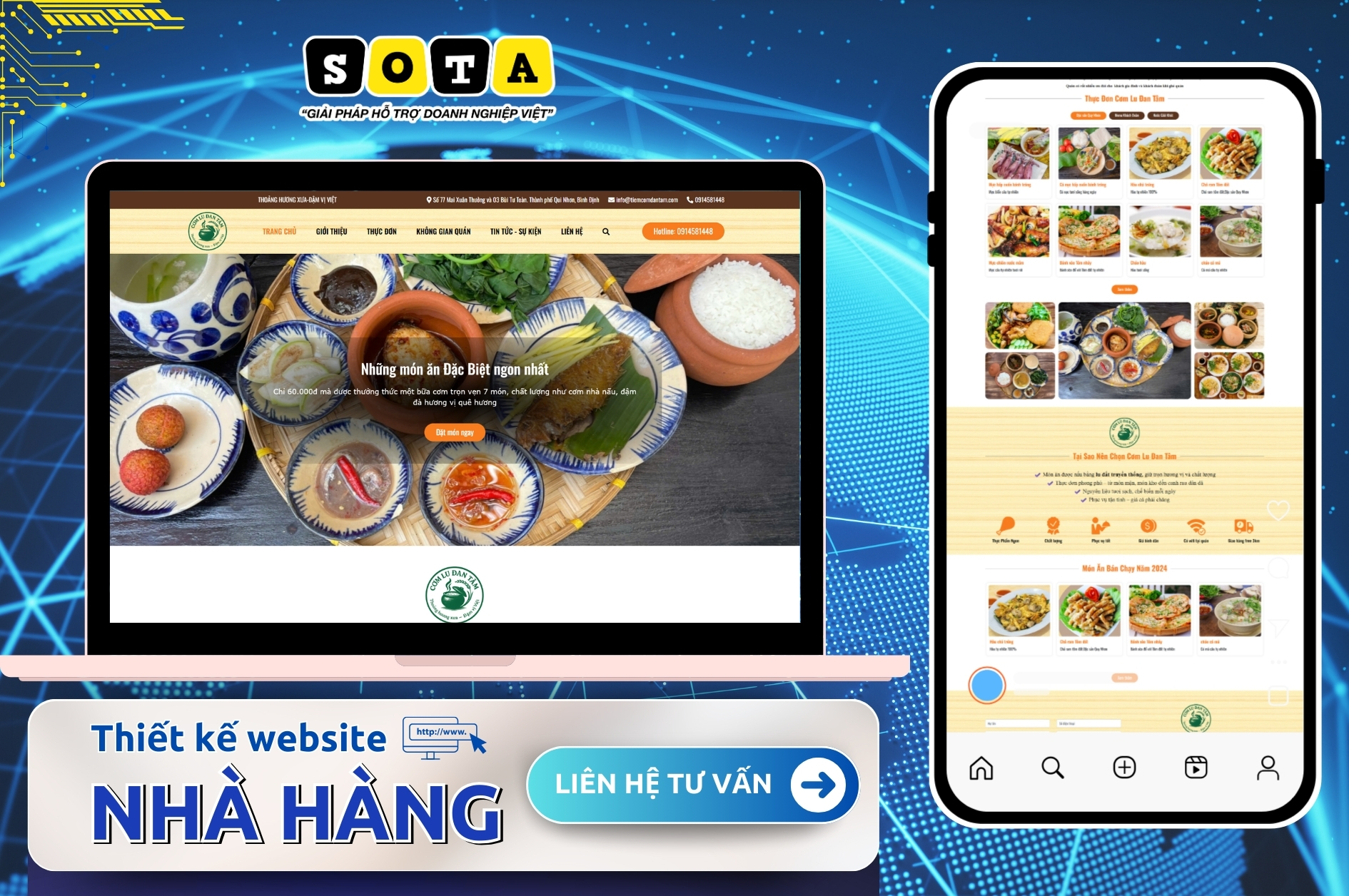 Dịch vụ thiết kế website nhà hàng