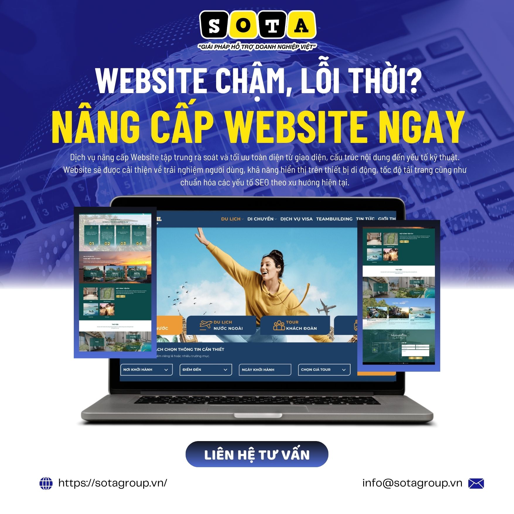 Dịch vụ nâng cấp Website du lịch