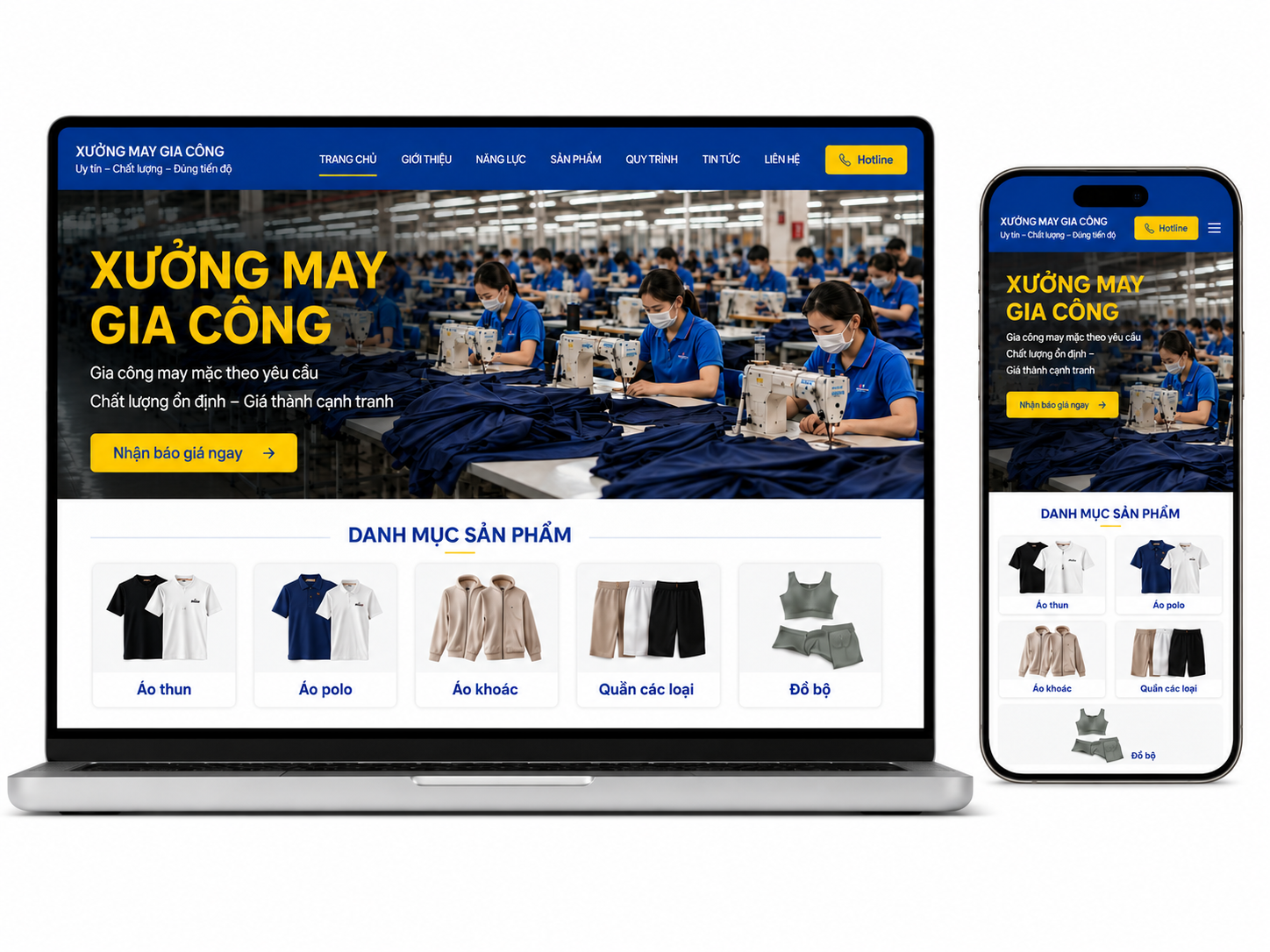 Thiết kế website xưởng may gia công