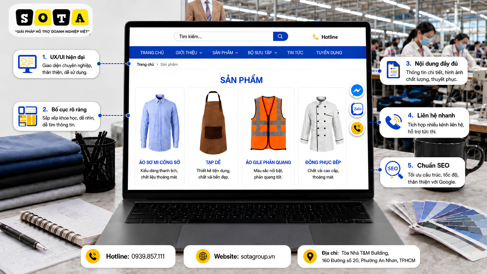 Thiết kế website xưởng may