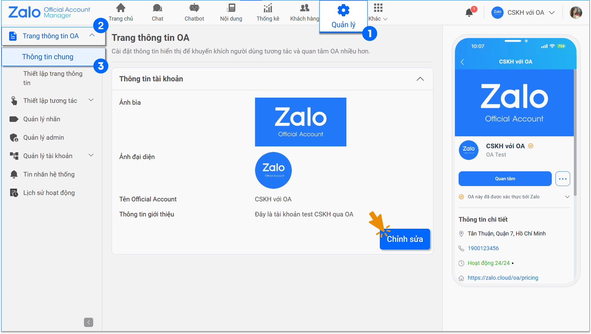 Hướng dẫn đổi ảnh đại diện và ảnh bìa ZALO OA đơn giản