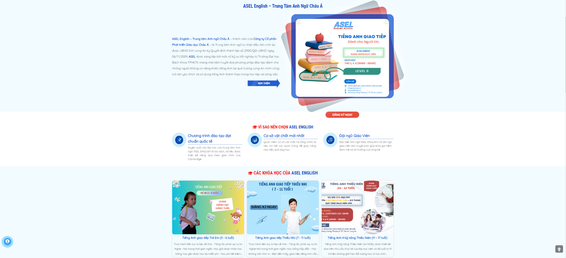 thiết kế website Trung Tâm Anh Ngữ